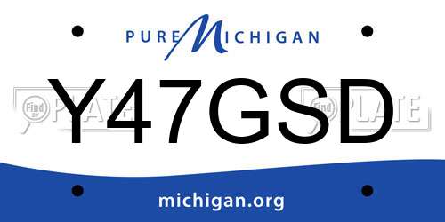 Y47GSD Michigan License Plate