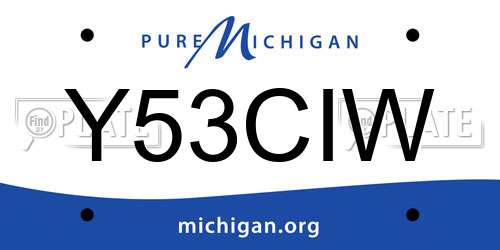 Y53CIW Michigan License Plate