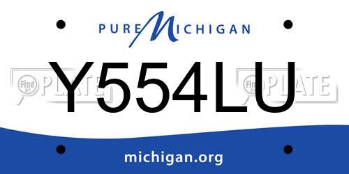 Y554LU Michigan License Plate