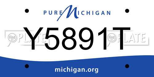 Y5891T Michigan License Plate