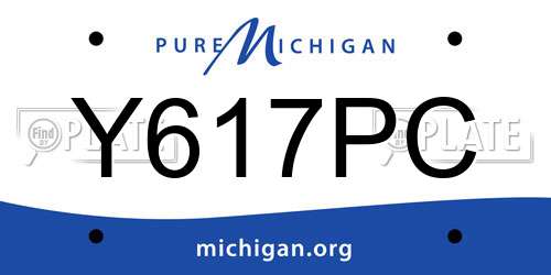 Y617PC Michigan License Plate