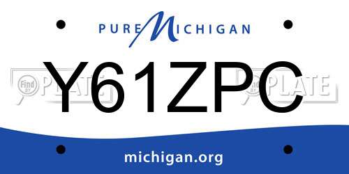 Y61ZPC Michigan License Plate