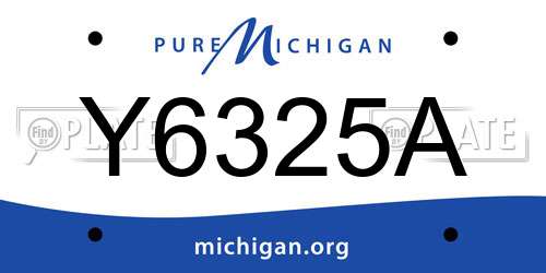 Y6325A Michigan License Plate