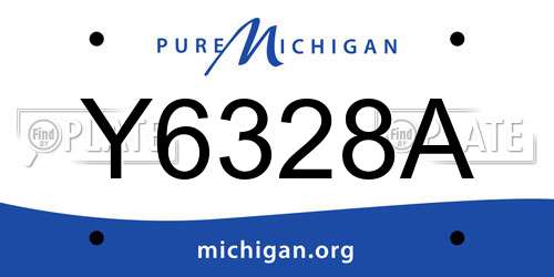 Y6328A Michigan License Plate