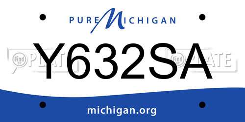 Y632SA Michigan License Plate