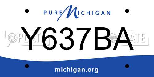 Y637BA Michigan License Plate
