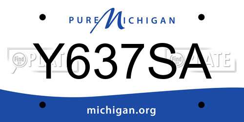 Y637SA Michigan License Plate