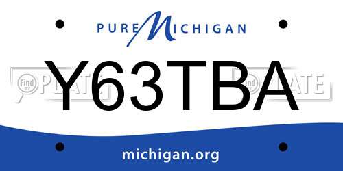 Y63TBA Michigan License Plate