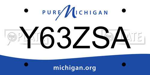 Y63ZSA Michigan License Plate