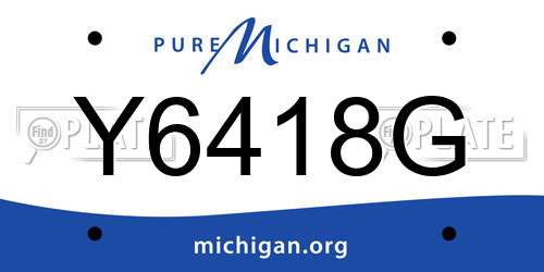 Y6418G Michigan License Plate