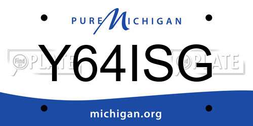 Y64ISG Michigan License Plate