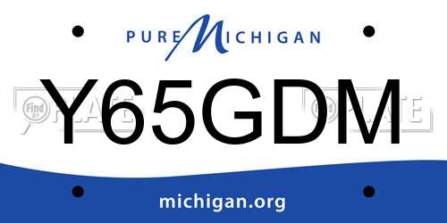 Y65GDM Michigan License Plate