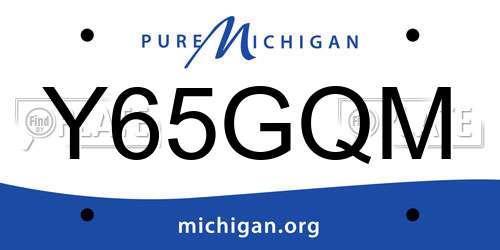 Y65GQM Michigan License Plate
