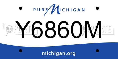 Y6860M Michigan License Plate