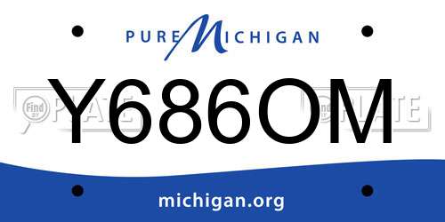 Y686OM Michigan License Plate