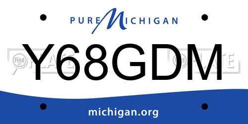 Y68GDM Michigan License Plate