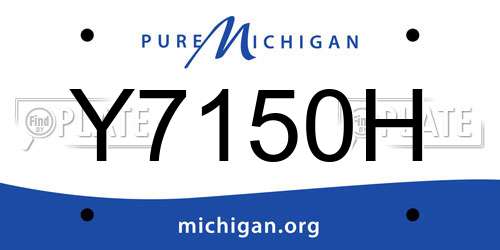 Y7150H Michigan License Plate