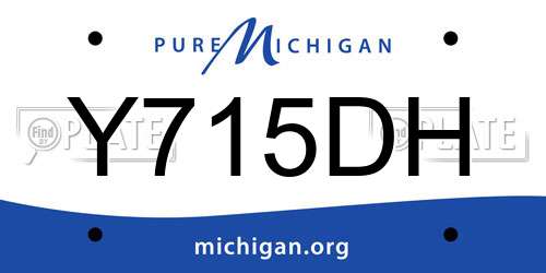 Y715DH Michigan License Plate