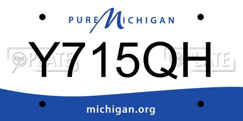 Y715QH Michigan License Plate