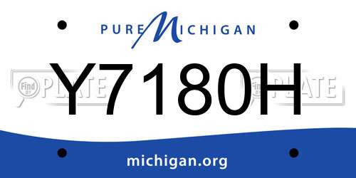 Y7180H Michigan License Plate