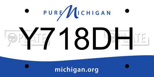 Y718DH Michigan License Plate