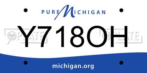 Y718OH Michigan License Plate
