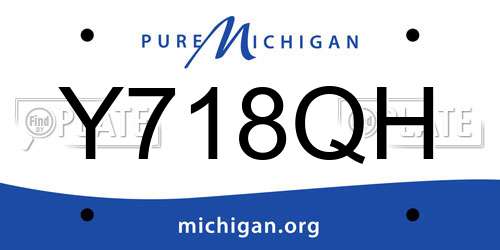 Y718QH Michigan License Plate