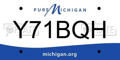 Y71BQH Michigan License Plate
