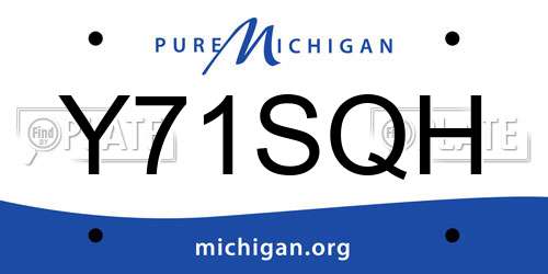Y71SQH Michigan License Plate