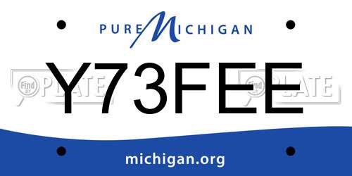 Y73FEE Michigan License Plate