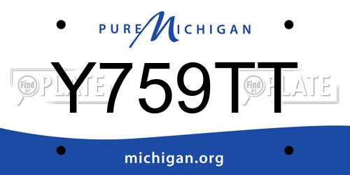 Y759TT Michigan License Plate
