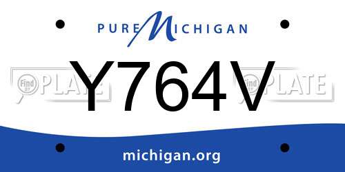 Y764V Michigan License Plate