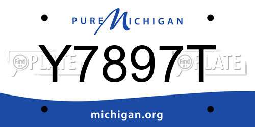 Y7897T Michigan License Plate