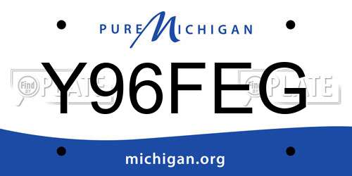 Y96FEG Michigan License Plate