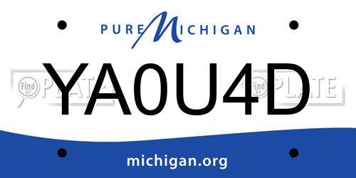 YA0U4D Michigan License Plate