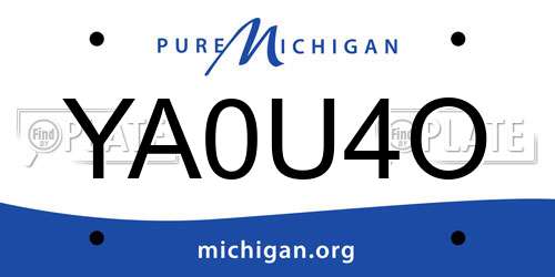 YA0U4O Michigan License Plate