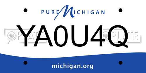 YA0U4Q Michigan License Plate