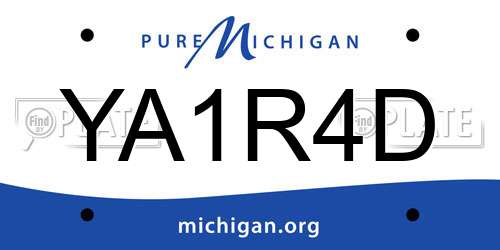 YA1R4D Michigan License Plate