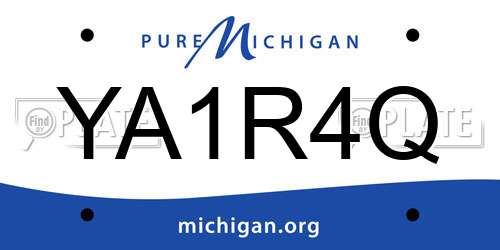 YA1R4Q Michigan License Plate