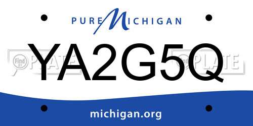 YA2G5Q Michigan License Plate