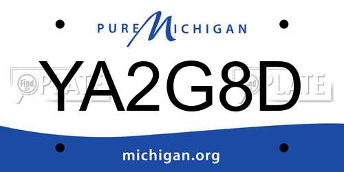 YA2G8D Michigan License Plate