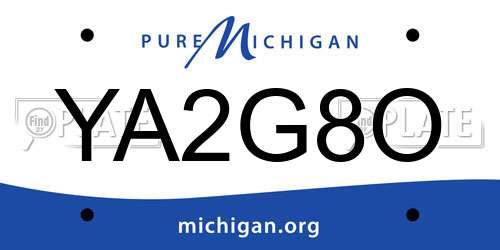 YA2G8O Michigan License Plate