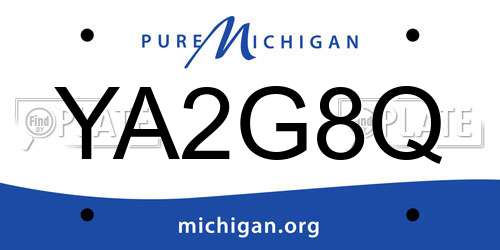 YA2G8Q Michigan License Plate