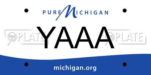 YAAA Michigan License Plate