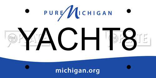 YACHT8 Michigan License Plate