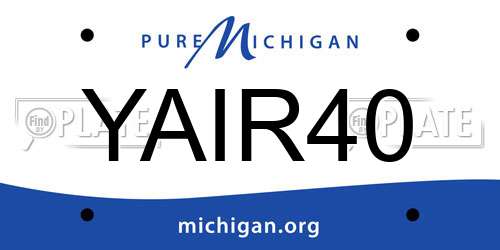 YAIR40 Michigan License Plate