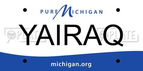 YAIRAQ Michigan License Plate