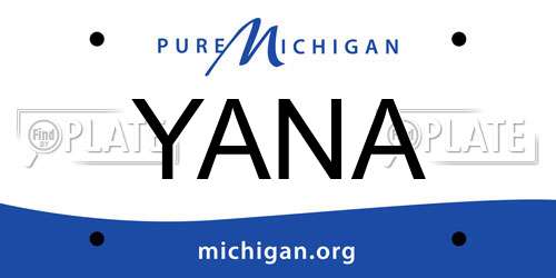 YANA Michigan License Plate