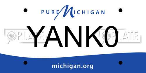 YANK0 Michigan License Plate