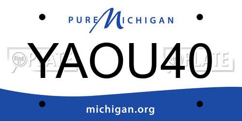 YAOU40 Michigan License Plate